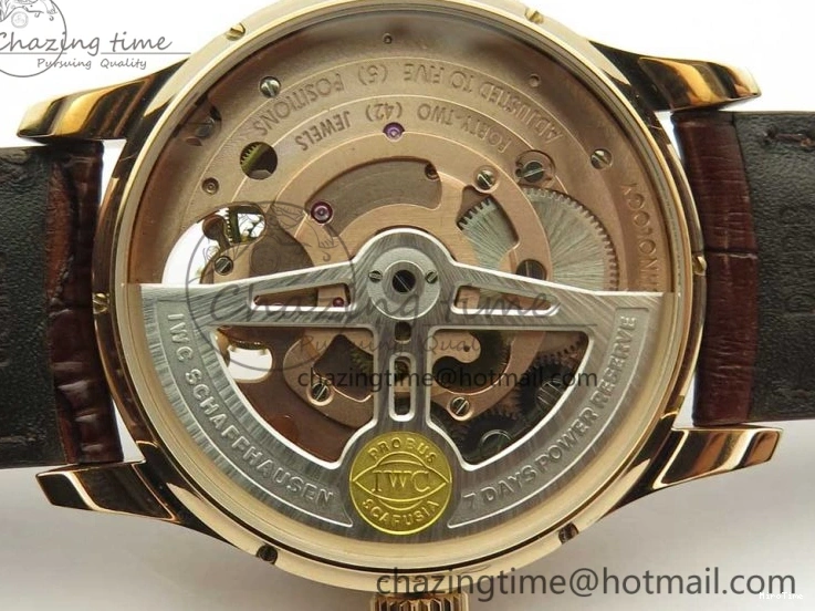 MIROTIME 0217 Portuguese Tourbillon IW5046 RG ZF Best Edition White Dial on Brown Leather Strap UrbanStyle 7144